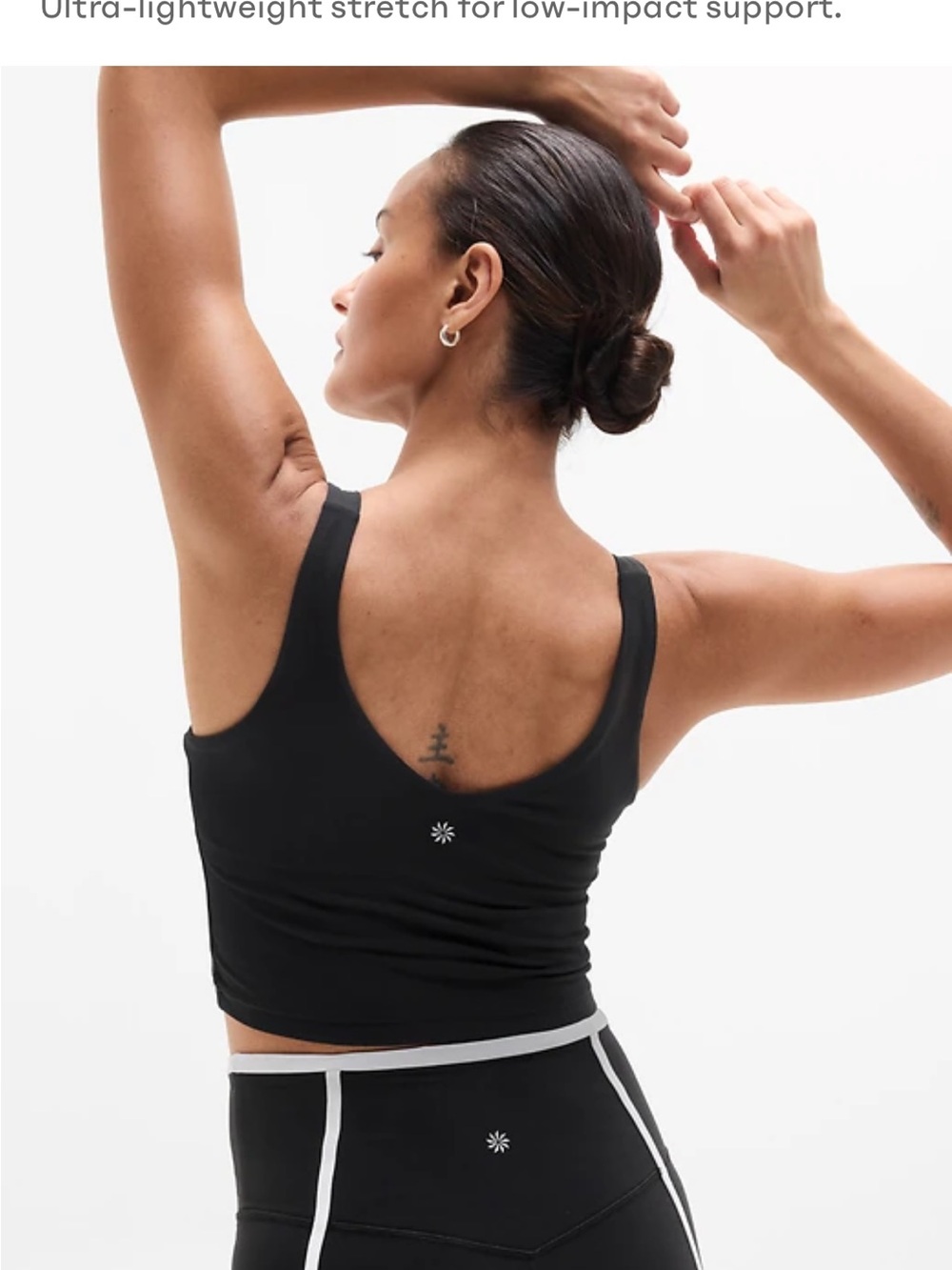 Athleta Black Scoop-Back Seamless Crop Tank
